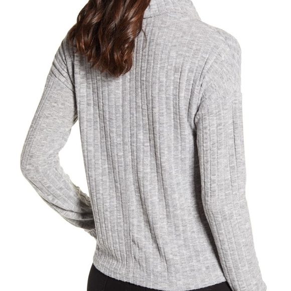 BP Cozy Ribbed Turtleneck Top Gray multiple size - Picture 3 of 12